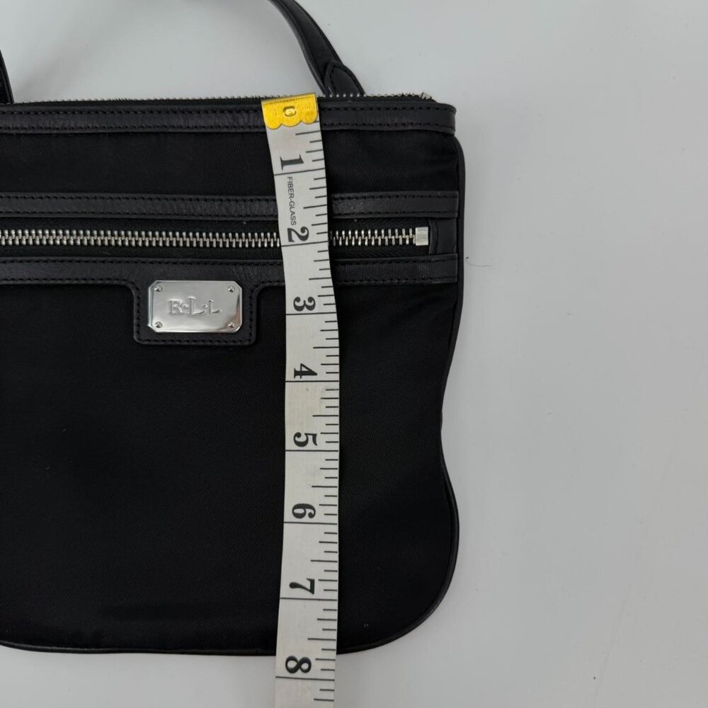 Polo Ralph Lauren Nylon Genuine Leather Crossbody Bag Purse Handbag Black - Picture 7 of 7